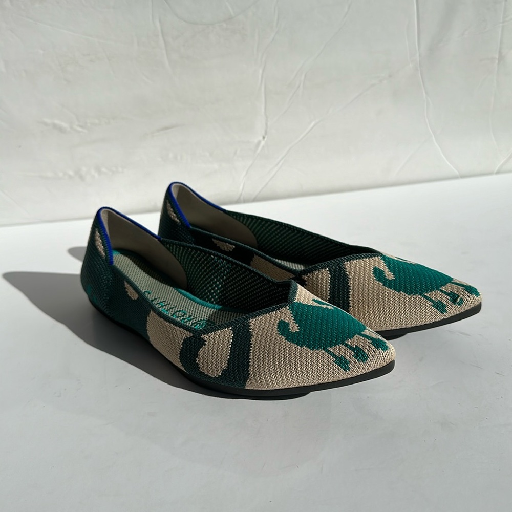 Rothy’s The Point Green Moroccan Flats-Sz 7.5
